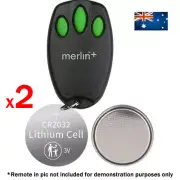 Battery Chamberlain Merlin E945/E945M Garage Door Remote MT100EVO Security +2.0