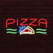 BRAND NEW "PIZZA" w/LOGO 30x12x1 INCH LED FLEX WINDOW/WALL INDOOR SIGN 30877