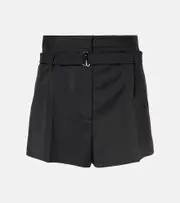 [Prada] Prada Belted mohair and wool shorts AU 12 black