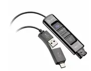 Poly DA85-M Headset Adapter for Headset - USB Type A, USB Type C Connectivity - Black