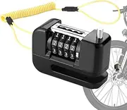 Brake Lock for Bike - Wheel Disc Security Locks with 4-Digit Combination | Waterproof Locking Devices for Bicycles Motorcycles E-Bikes Security