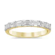 Emerald Cut 5 Stone Ring with 1.00ct of Diamonds in 9kt Yellow Gold