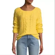 NWT Rebecca Minkoff Juna Boat-Neck Cable-Knit Sweater size S