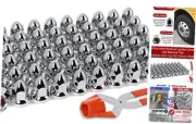 33mm Lug Nut Covers Push on for Semi Trucks, ABS Plastic Bullet Flanged 2-1/2"