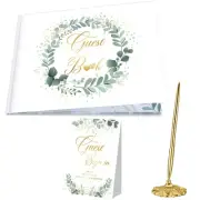 3 Pcs Wedding Guest Book Set, Wedding Reception Registry Book with Pen and Ho...