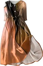 [Generic] Summer Deals Clearance,Casual Dresses for Women 2024 Trendy,Flowy Mini Dress Jean Dress for Women Short Sleeve Midi Dress Evening Gowns for Women Formal Most Popular(03-Green,XL)