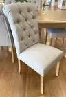 Dining Chair Tufted Roll Back Hardwood Hamptons Neutral French Style