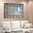 Grecian Venetian Rectangle Beveled Glass Wall Mirror for Bedroom Living Room Dec