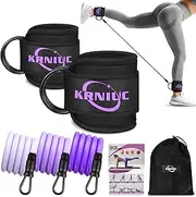 Ankle Resistance Bands with Cuffs, Resistance Bands for Working Out, Home Gym Workout Equipment for Women, Pilates Exercise, Hip, Leg, Glute Ankle Weights Training- Exercise Guides Included