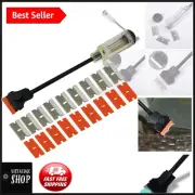 Effortless Cleaning 12" Razor Blade Scraper with Anti-Slip Grip & Blades Storage