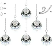 Adwikoso Crystal Ball Prism Pendant Glass Chandelier Hanging Pendant Feng Shui Suncatcher Wedding Home Window Décor (30mm-6pack)