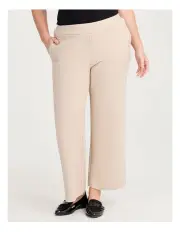 [Taking Shape] Soft Cosy Knit Wide Leg Pant Winter Sand in Beige