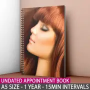 A5 Undated Appointment Book Diary Hair Salon Therapists 3 Columns Hairdresser