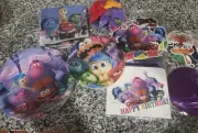 Inside Out 2 Birthday Party Supplies Plates, Cake Topper, Hanging Decorations