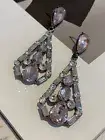Latoir Fashion Boho Pink Rhinestone Gemstone Diamante Statement Drop Earrings 2