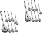 Ciieeo 16 Pcs Versatile Stainless Steel Slotted Spoon for Home Catering Restaurant Use Fine Mesh Design