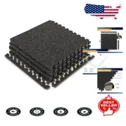 Customizable Dual Density Gym Mat with 4 Interlocking Tiles - Sound Dampening