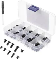 DOITOOL 1 Set Carbon Steel Computer Screws Flat Head Countersunk Bolts with Storage Box Screws Cross Screwdriver for Motherboard Power Supply Graphics Card