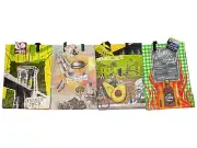 4 Trader Joes Reusable Grocery Bags, Bluegrass, Fearless Flyer, NYC, California