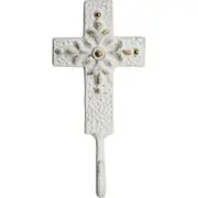 LVD Metal Hook Cross Classic Decorative Home Decor Organisation 9x18cm White