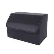 SOGA Leather Car Boot Collapsible Foldable Trunk Cargo Organizer Portable Storage Box Black Medium