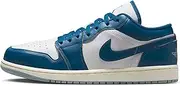 [Nike] Jordan Men's 1 Low SE White/Industrial Blue (FN5214 141), White/Industrial Blue, 10 US