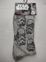 Men's Shoe Size 9-13 Disney Star Wars Storm Trooper Crew Socks (1 Pair) NEW