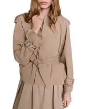 Maje Short Water Repellant Trench Jacket