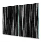 Glass Induction Ceramic Hob Cover Abstract metallic black and grey design