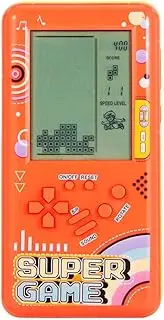 New Big Screen Block Brick Game Console with 23 Games *99 Modes Handheld Console Children's Console Retro Video Games Adjustable Difficulty Indoor Toys Outdoor Puzzles Toys (Orange)