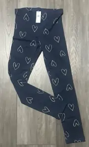 NWT - Old Navy Girl’s Printed Leggings Navy Heart Size L (10-12)