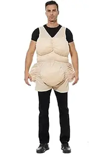 EraSpooky Adult Unisex Fat Suit Funny The Old Chubby Halloween Costume Accessory