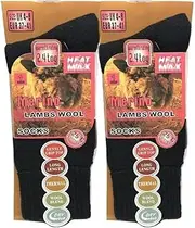 [reshmena] Womens Merino Lambs Wool Socks Wool Blend, 2.4 TOG Thermal Women's Warm Winter Thick Socks Women Hiking Walking Comfy Socks Crew Women Work Boot Socks
