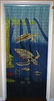 Bamboo Beaded Curtain Under Doorway Room Partition Sea Turtles