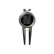 Serenity Prayer on Black - Golf Divot Repair Tool and Ball Marker