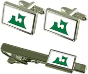 [Select Gifts] Aomori Prefecture Flag Cufflinks Gift Set Matching Tie Clip 55 mm