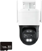 WiFi 4K Outdoor Security Camera Dual-Lens Motion Tracking 8MP PTZ Cam 6X Zoom AI Human Detect IP Camera(WiFi 128GB)