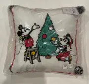 NWT Pottery Barn Kids Disney Mickey Minnie Mouse Holiday Christmas 16x16 Pillow