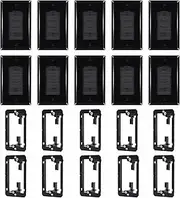 Brush Wall Plate with Low Voltage Mounting Bracket, Cable Pass Through Insert Single Gang Decorator Cover In-Wall Cable Management for HDTV HDMI Ethernet Home Theater Speaker Systems(10-Pack Black)