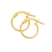9ct Gold 10mm Polished Hoop Earrings