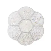 Approx 5600pcs Mixed Size DIY Half Pearl Bead Flat Back Plastic Craft Plastic