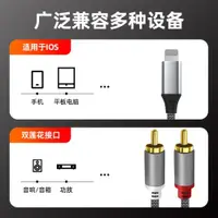 在飛比找ETMall東森購物網優惠-魅成音頻線適用蘋果轉2RCA雙蓮花一分二接口蘋果11pro1