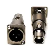 (2) Two Genuine NEUTRIK NA3MDF "D Panel" 3 Pin XLR Male to Female Adapter