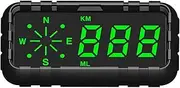 Daseeme Car HUD Headup Display Digital Speedometer Compass with 4.2 Inch LED Display Support Overspeed Alarm Fatigue Driving Reminder Light Sensing for Car Truck SUV Motorcycle