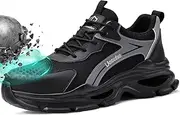 [LAoutun] Safety Shoes Men's Lightweight Work Shoes Steel Cap Shoes Safety Shoes Women Men Breathable Comfortable Industrial Work Boots