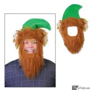 Beistle Green Elf Leprechaun Character Hat w Wig, Beard & Ears, One-Size