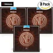 3-PACK D'Addrio NB1253 Nickel Bronze Acoustic Guitar Strings Extra Light 12-53