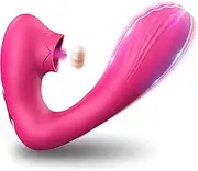 G Spot Clitoral Licking Vibrator, Nipple Clitoris Stimulator Vaginal Massager with 5 Licking & Vibrating Modes, Rose Toys Vibrator for Women, Sex Toys for Quick Masturbating Orgasm