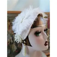 在飛比找ETMall東森購物網優惠-Vintage新娘羽毛花朵古董頭飾