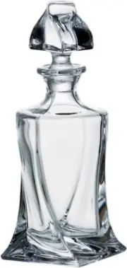 Crystalex Bohemia Quadro Decanter, 17-Ounce Bohemian Crystal Carafe with Stopper